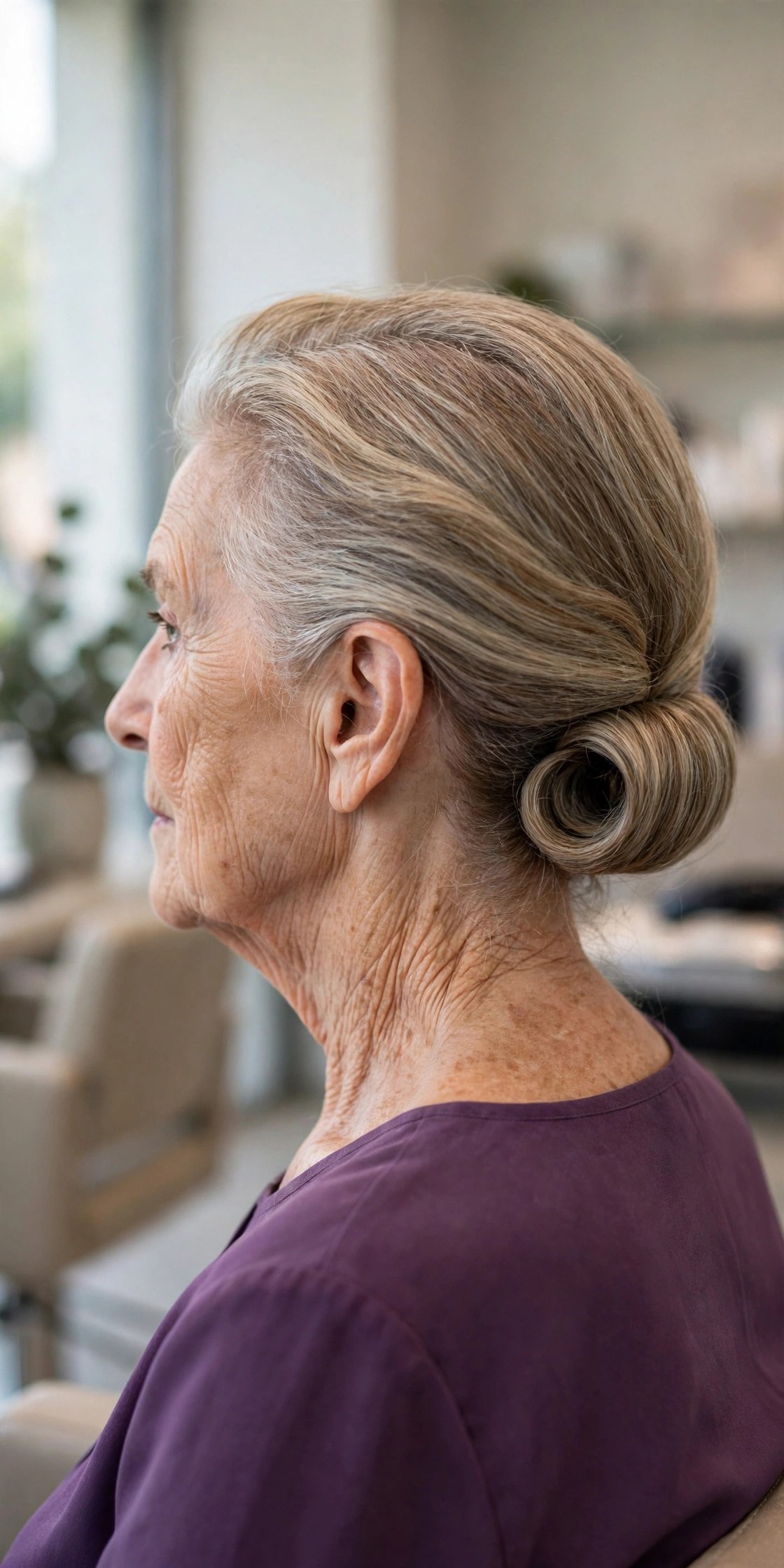 Gibson Tuck updo on a woman over 60