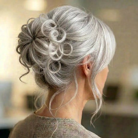 Woman over 70 with romantic Loose Twist — elegant wedding hairstyle for grandmothers over 70 inspiration for women over 70