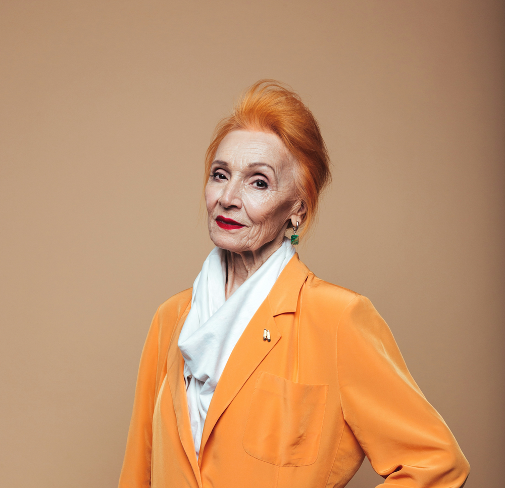 Keeping Colour: An Apricot Updo for Special Days — woman over 70 comparing going gray versus keeping hair color