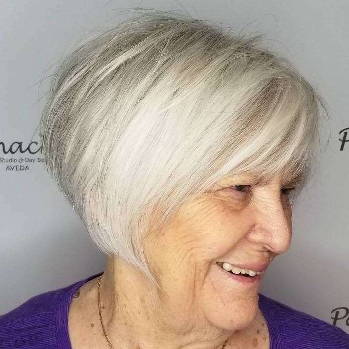 Going Gray: A Bright White Bob That Glows — woman over 70 comparing going gray versus keeping hair color