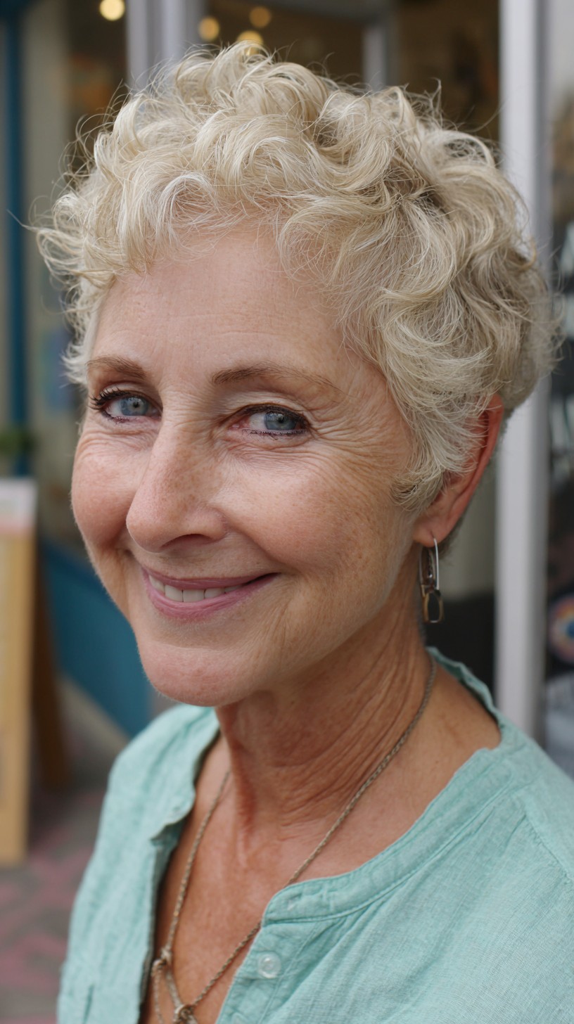 Keeping Colour: Creamy Curls With Honey Lights — woman over 70 comparing going gray versus keeping hair color