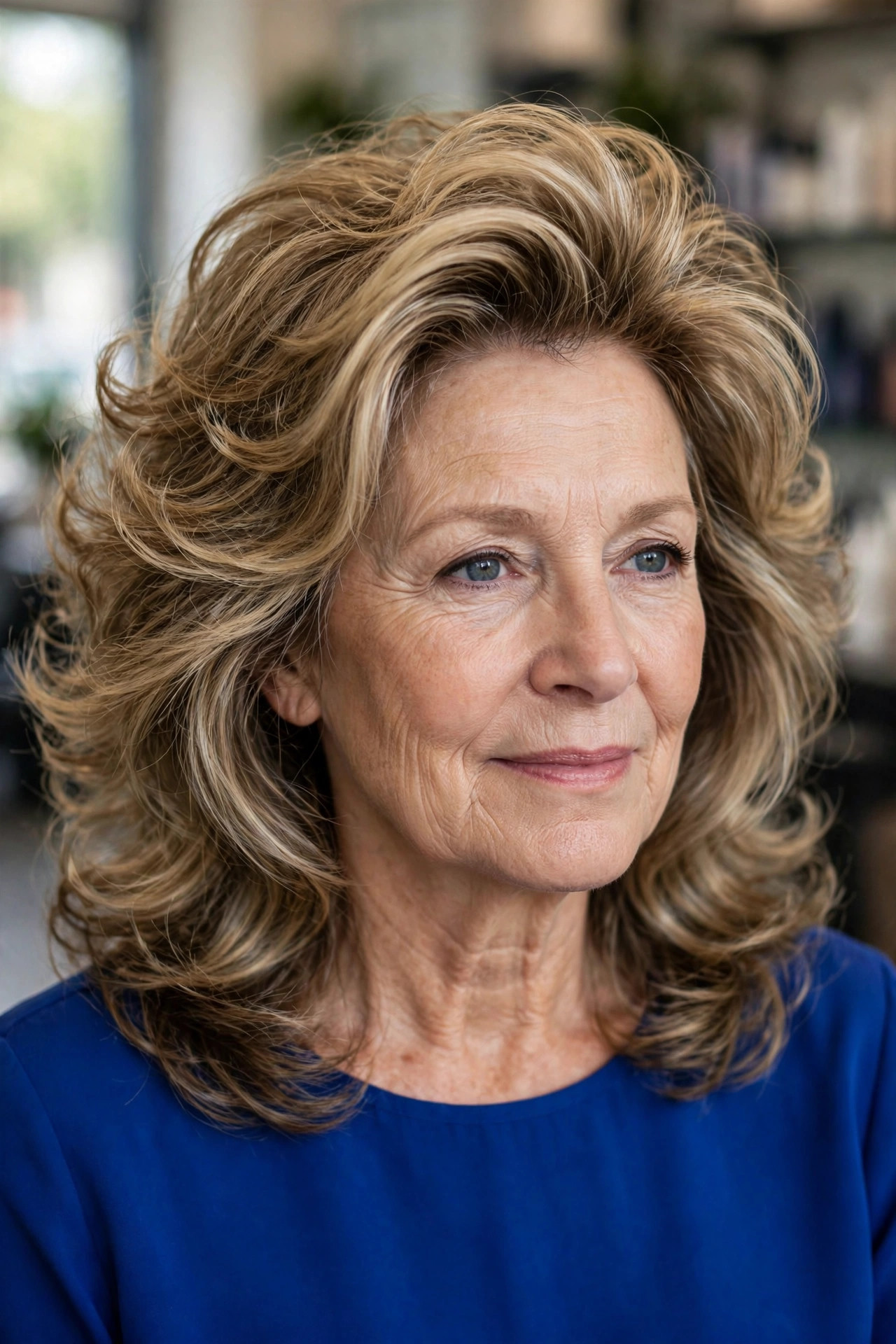 Voluminous Blowout Layers — woman over 50 with oval face