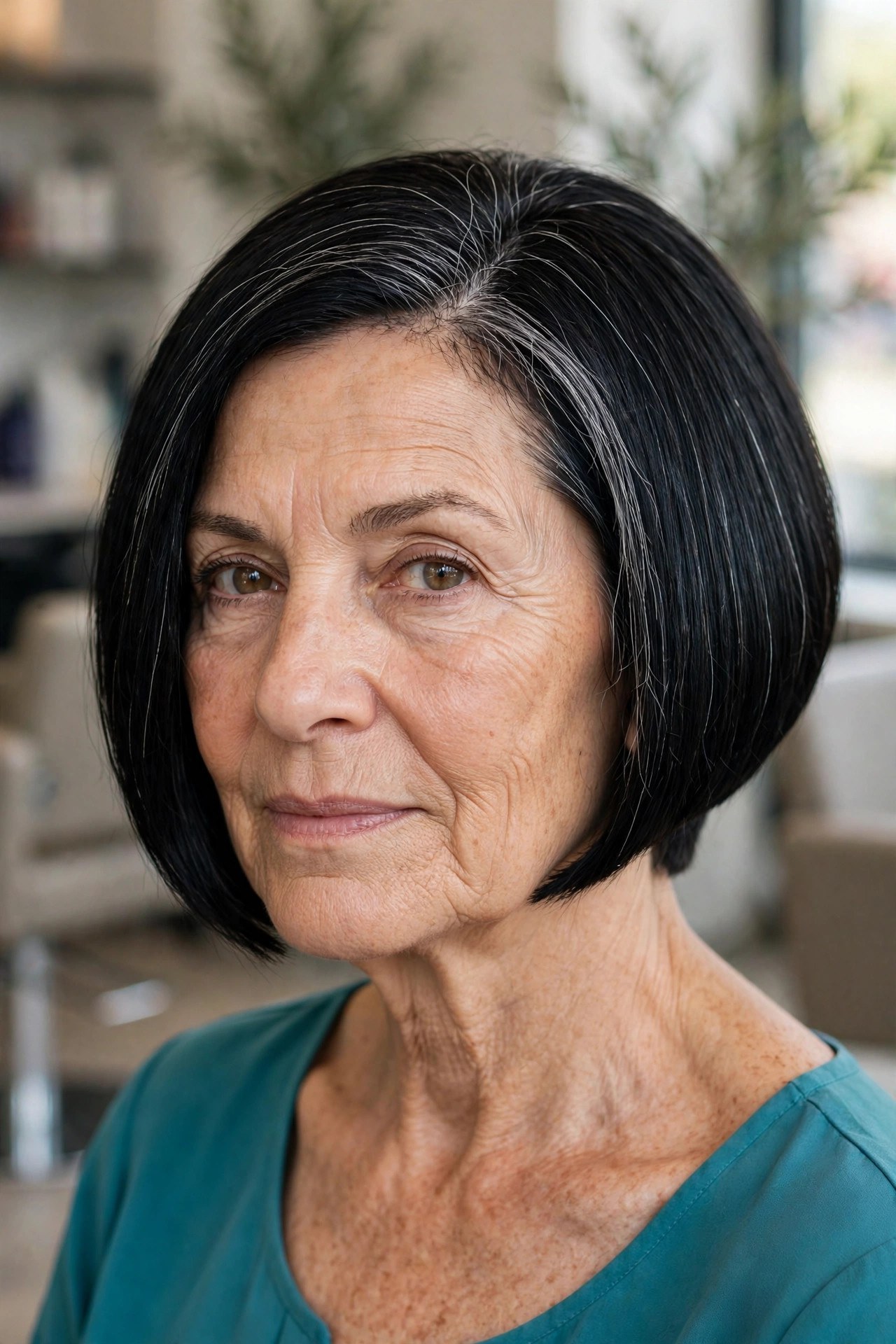 Sleek Bob with a Hidden Nape Undercut - haircut for thick hair on a woman over 50