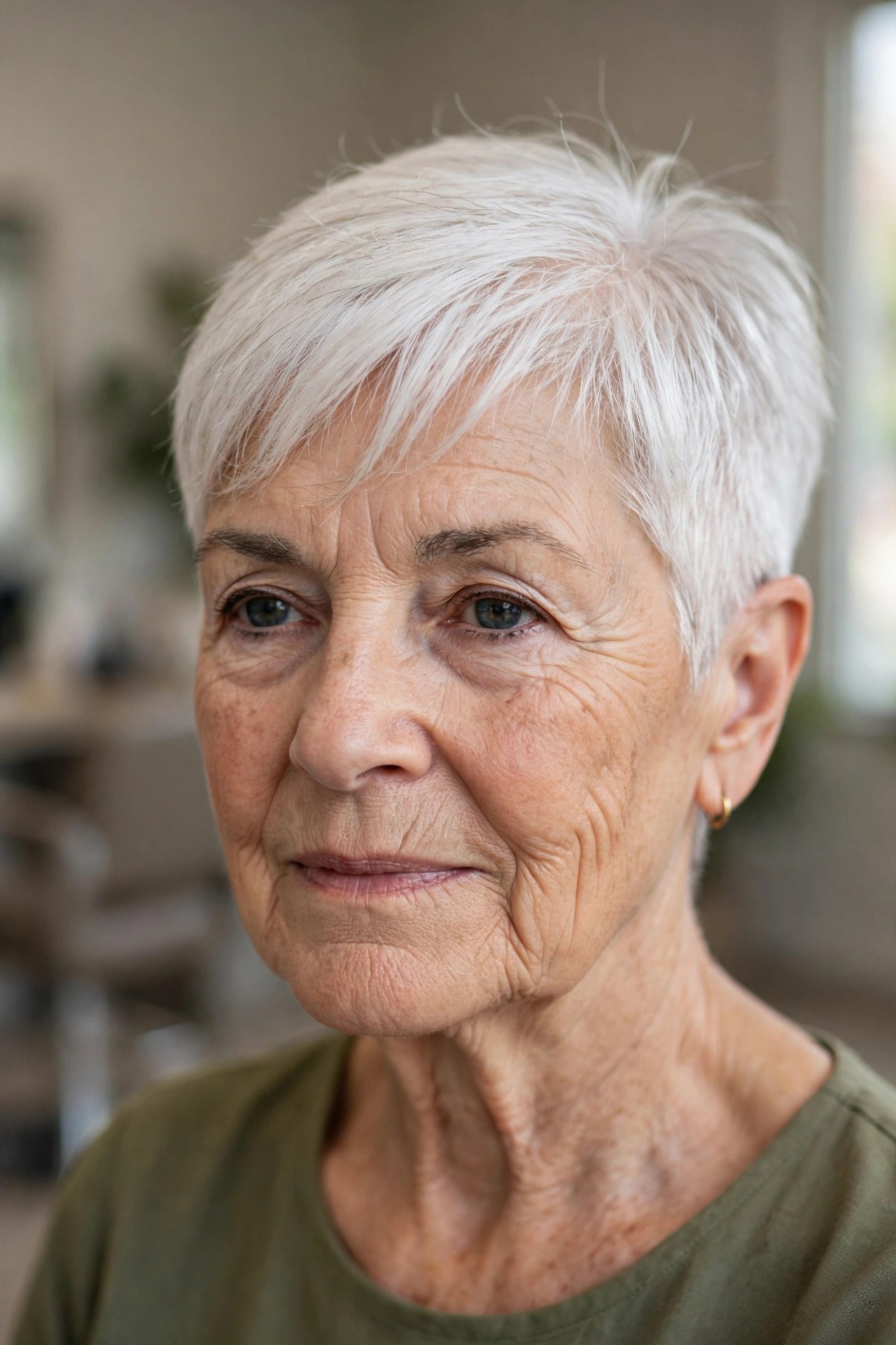 Tapered Crop with a Longer Top on a woman over 60 with fine thin hair - haircut that adds fullness