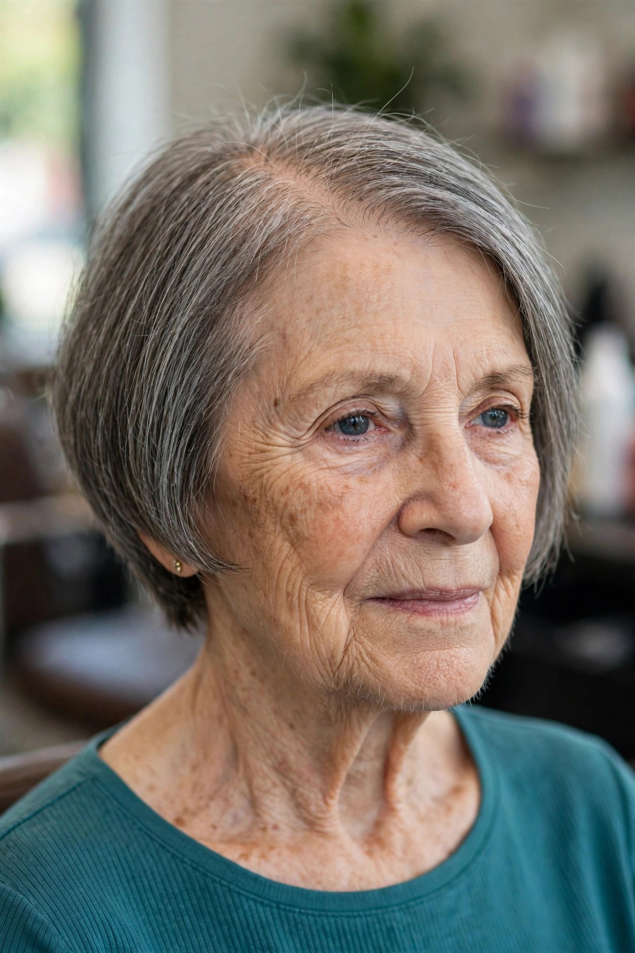 Stacked Bob with a Graduated Back on a woman over 60 with fine thin hair - haircut that adds fullness