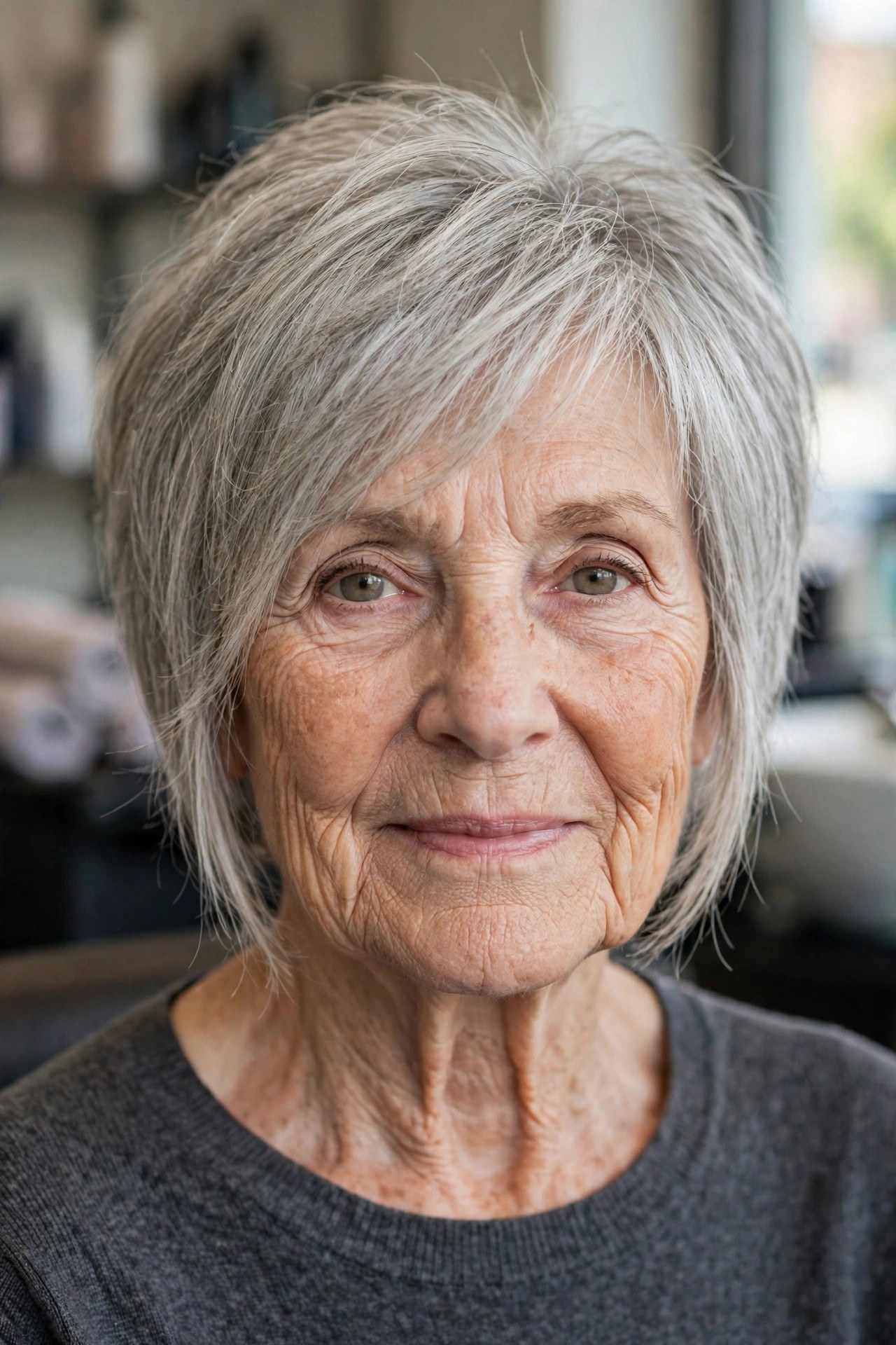 Textured Bixie — the Pixie-Bob Hybrid on a woman over 60 with fine thin hair - haircut that adds fullness
