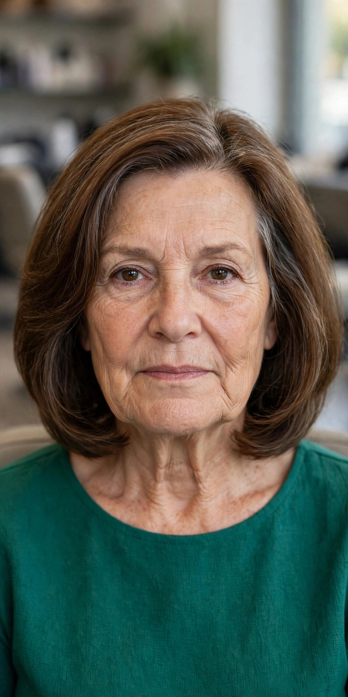 Rounded A-Line Bob with Curved-Under Ends - hairstyle for a woman over 60 with a square face that softens the jawline