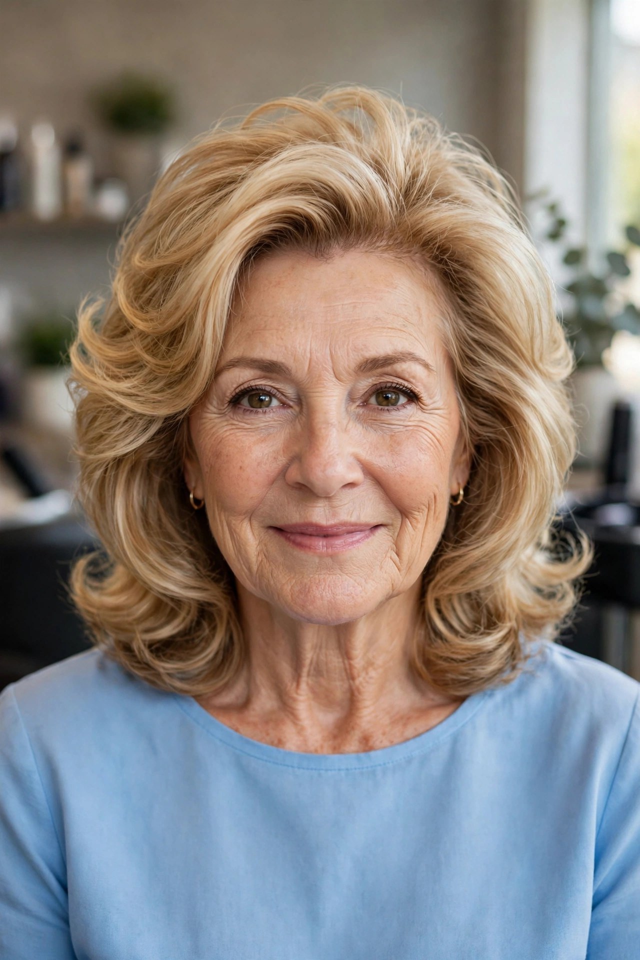 Airy Voluminous Blowout Midi - youthful hairstyle on a woman over 50