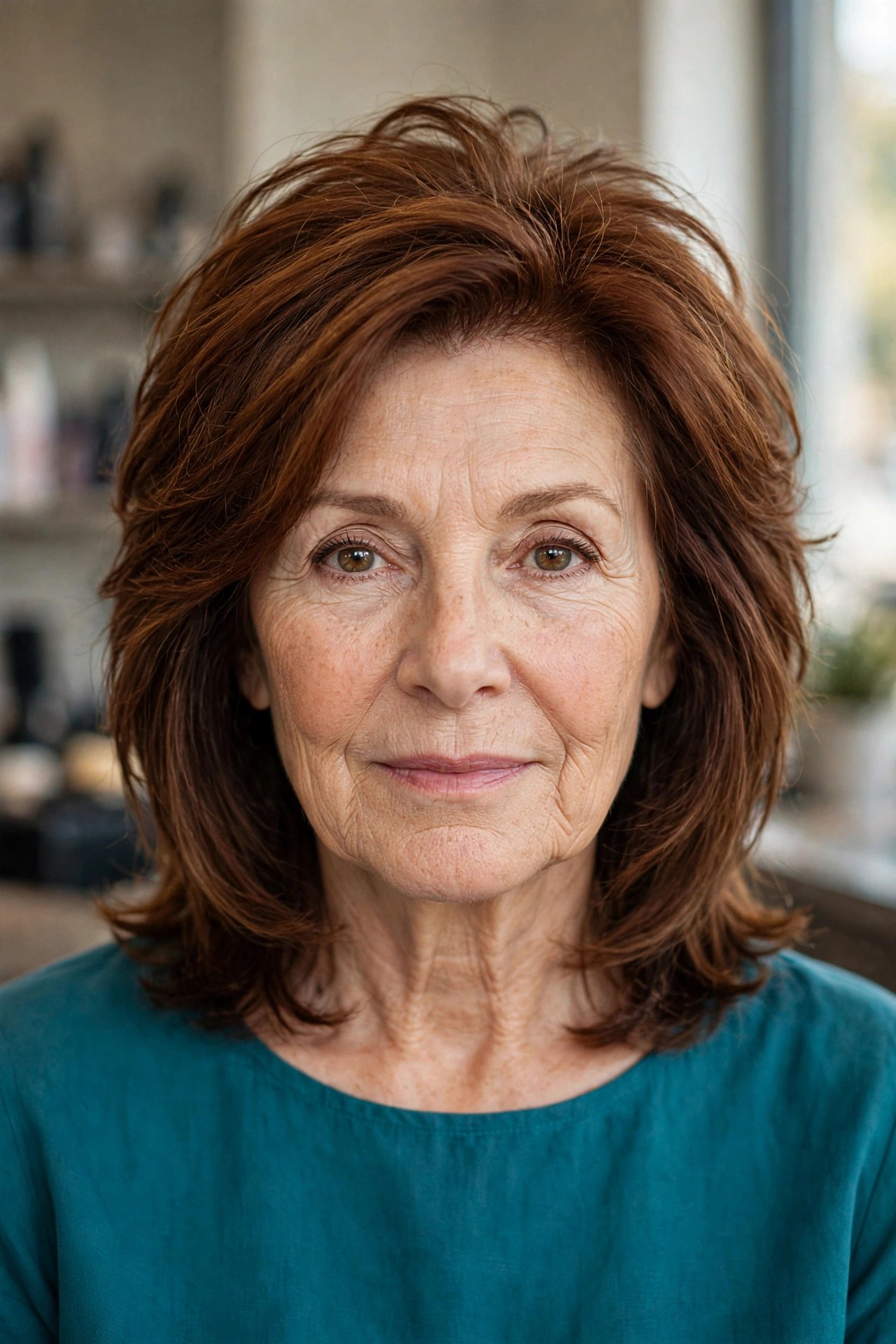 Crown-Lift Layered Midi - youthful hairstyle on a woman over 50