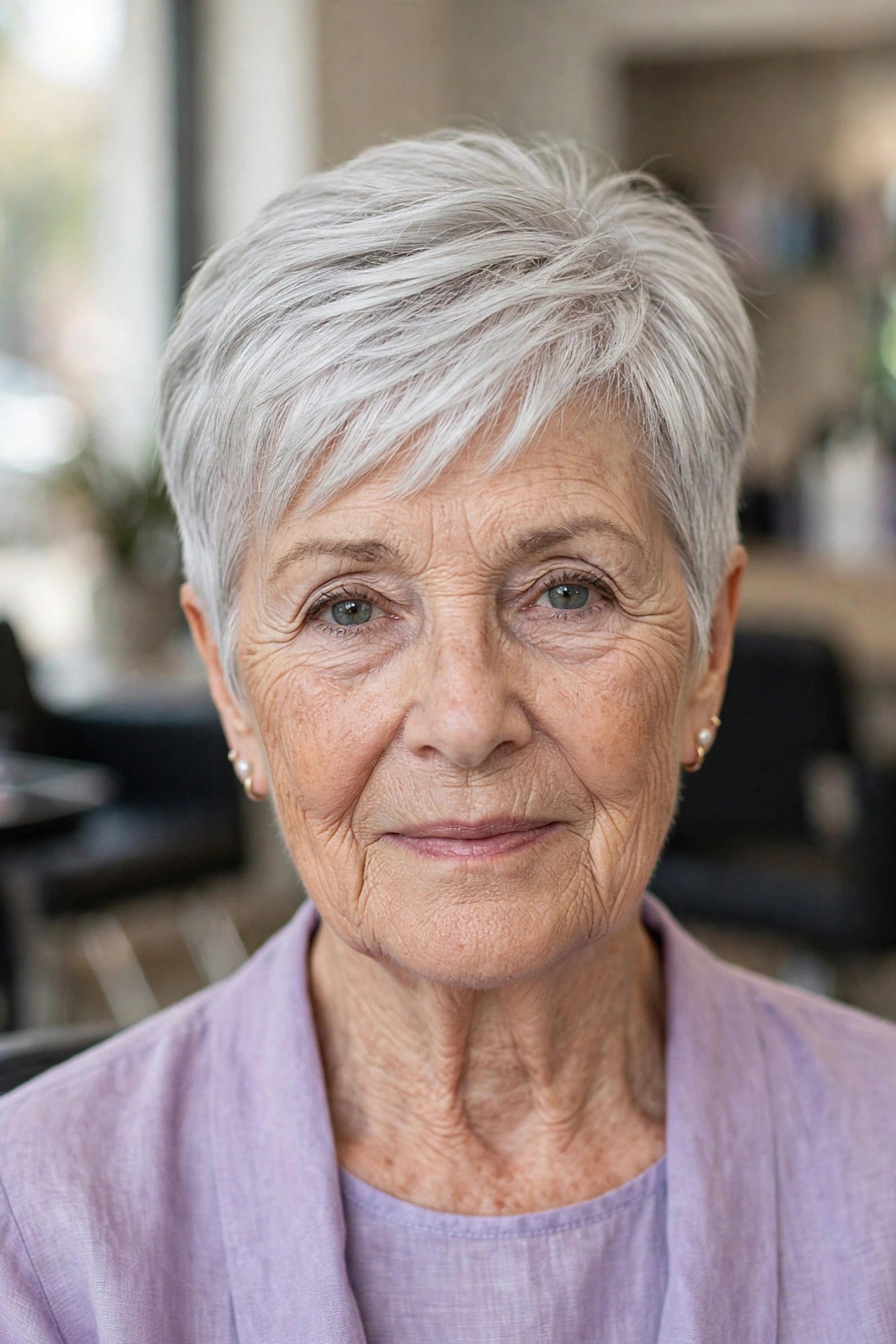 Tapered Pixie with a Longer Textured Top - hairstyle that makes a woman over 60 look younger