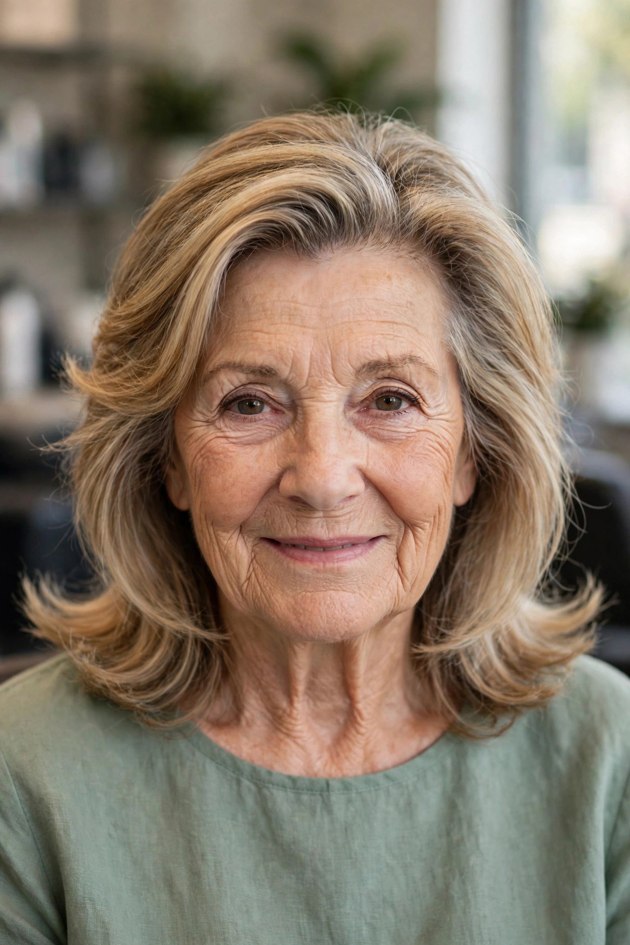Feathered Layers with Flicked-Out Ends - hairstyle that makes a woman over 60 look younger