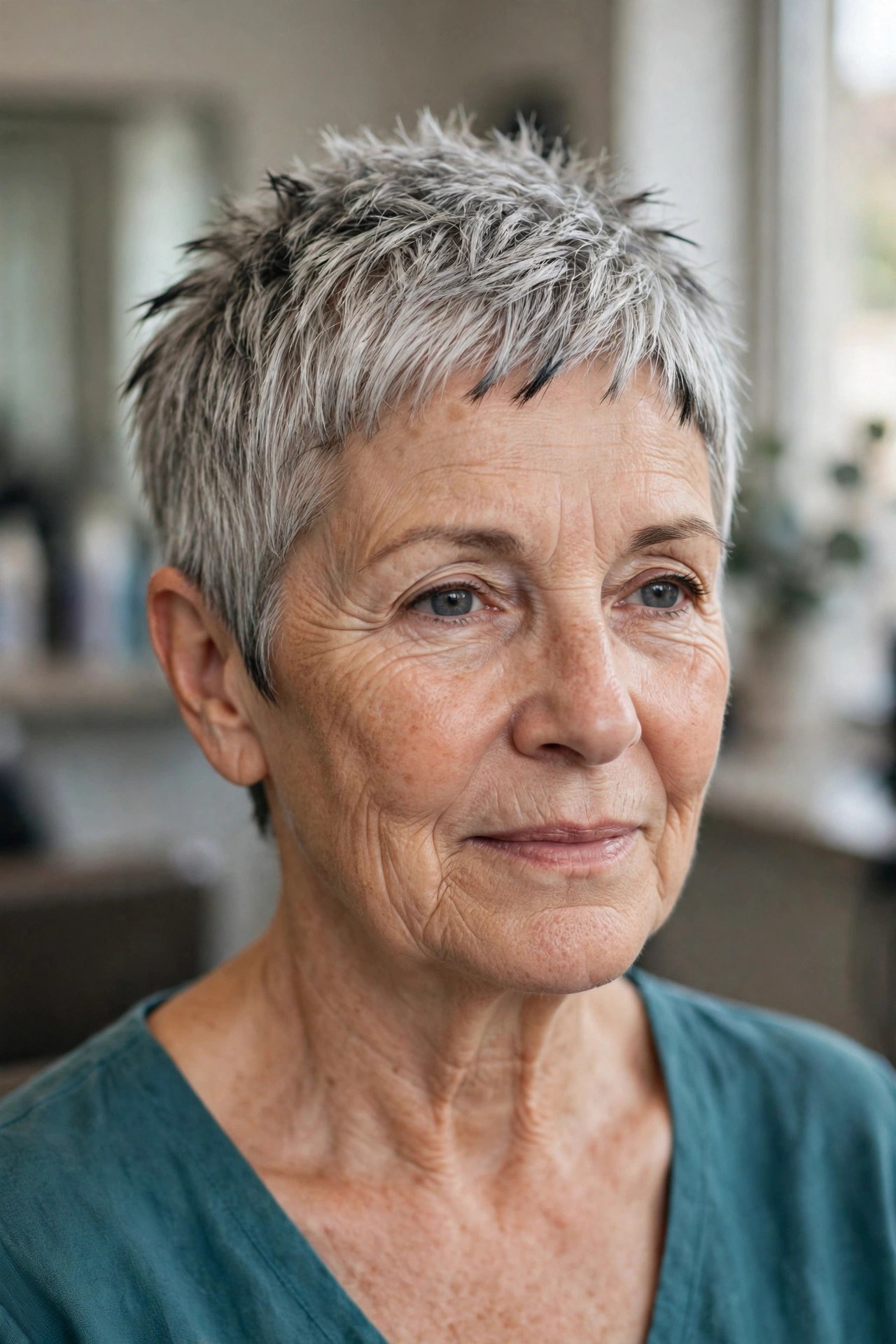 The Pixie Shortcut — Chop Your Way to Gray - gray hair transition hairstyle for a woman over 50