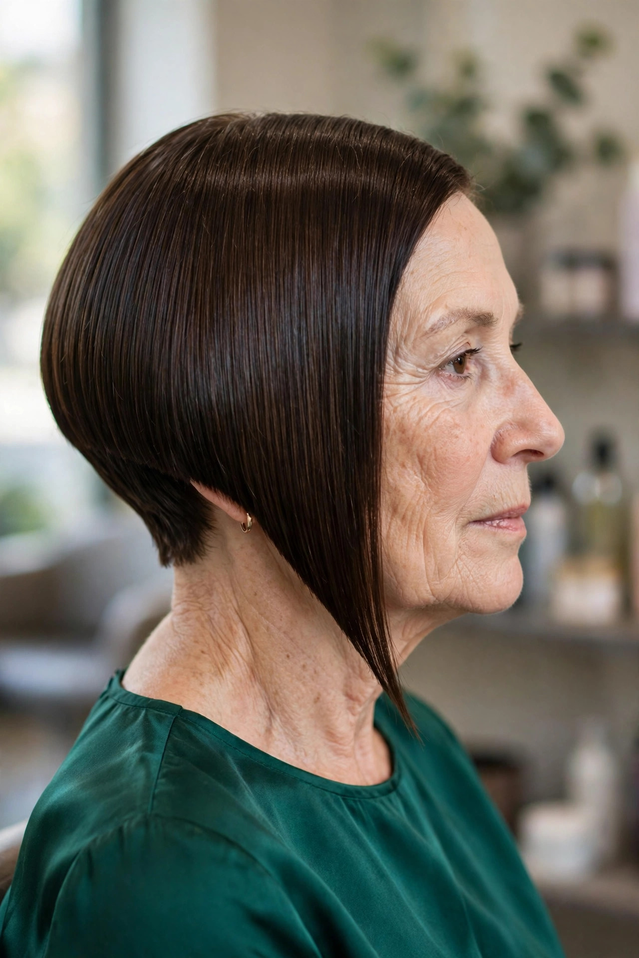 Blunt-Cut Inverted Bob - inverted bob hairstyle for a woman over 50