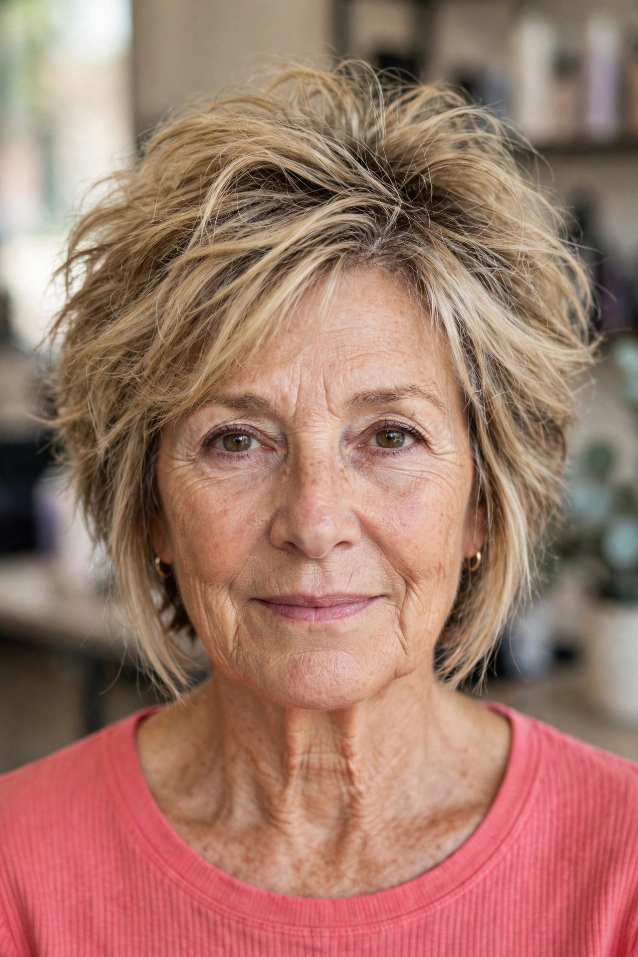 Tousled Inverted Bob with Root Lift - inverted bob hairstyle for a woman over 50