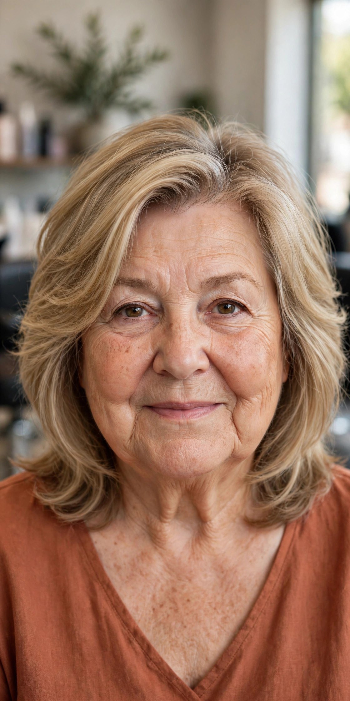 Airy Wash-and-Go Layered Bob - layered bob for round face woman over 60