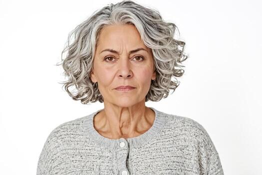 The Curly Layered Bob With a Rounded Outline — layered haircut that slims a round face on a woman over 70