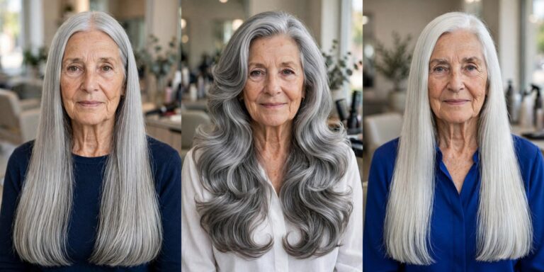 Long Gray Hair Ideas for Women Over 60 That Look Graceful