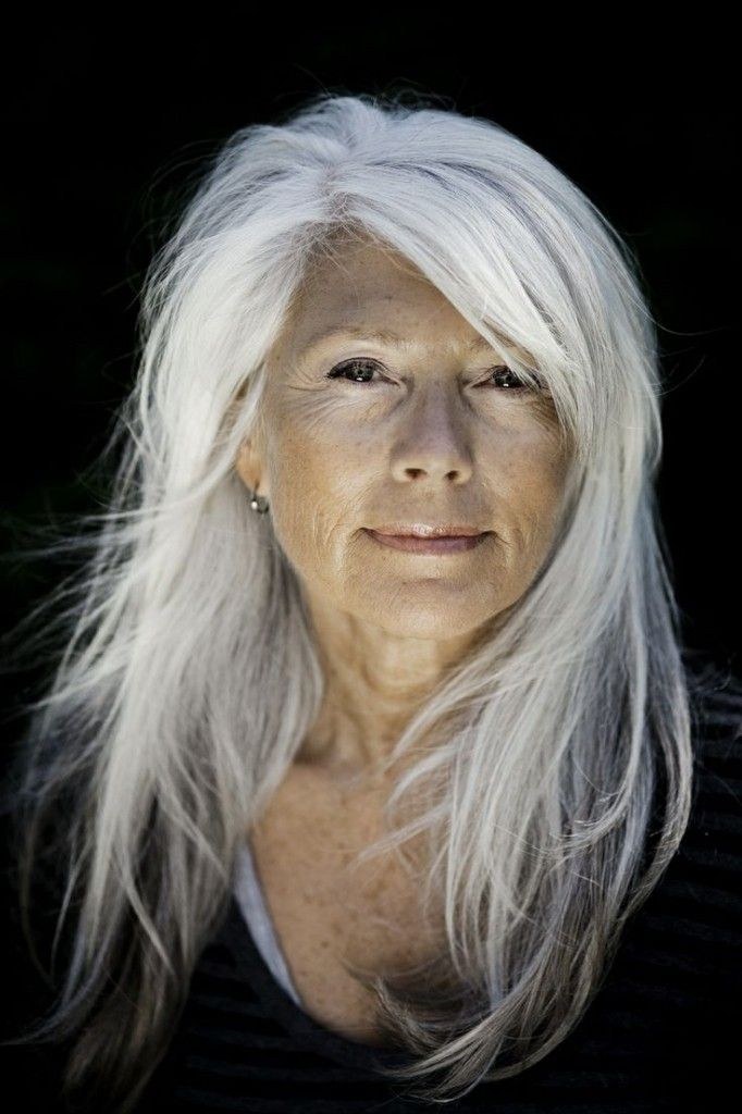 Woman over 70 with long Gray Shag With Wispy Ends — long gray hairstyle inspiration for women over 70