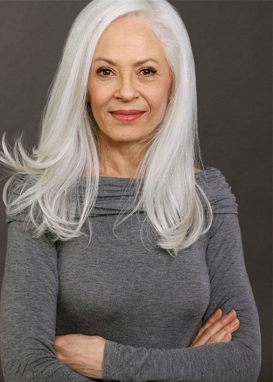 Woman over 70 with long Pewter Waves With a Gentle Bend — long gray hairstyle inspiration for women over 70