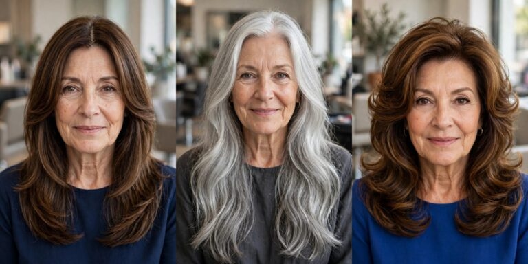 Long Hair With Face-Framing Layers for Women Over 50