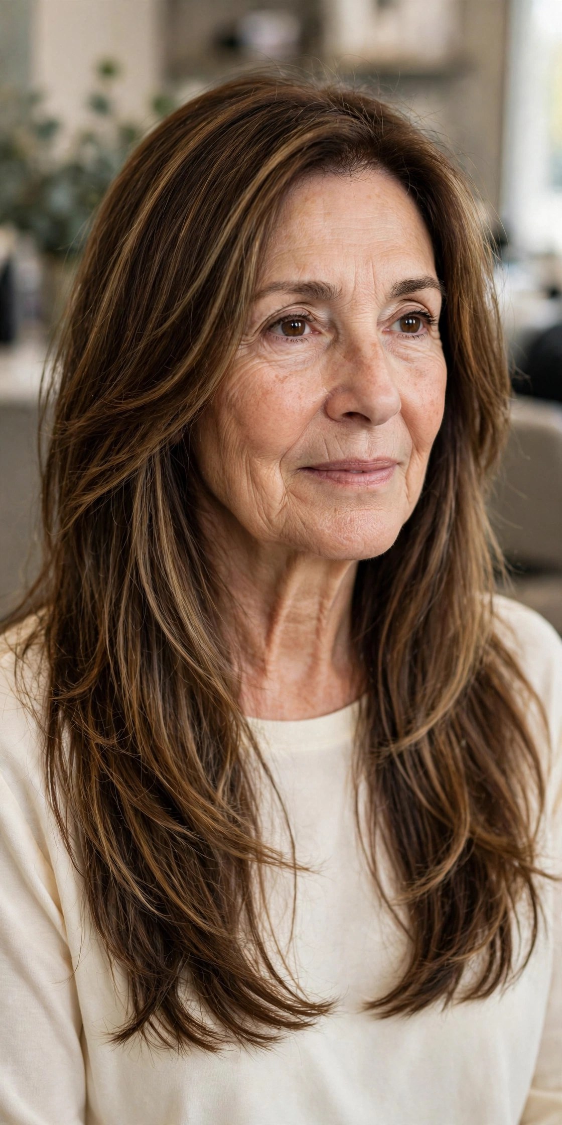 Soft Long Layers with Face-Framing Pieces - long hairstyle for a woman over 50