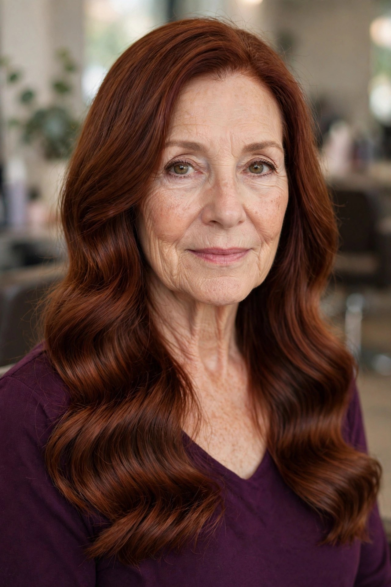 Glossy S-Curve Evening Waves - long hairstyle for a woman over 50