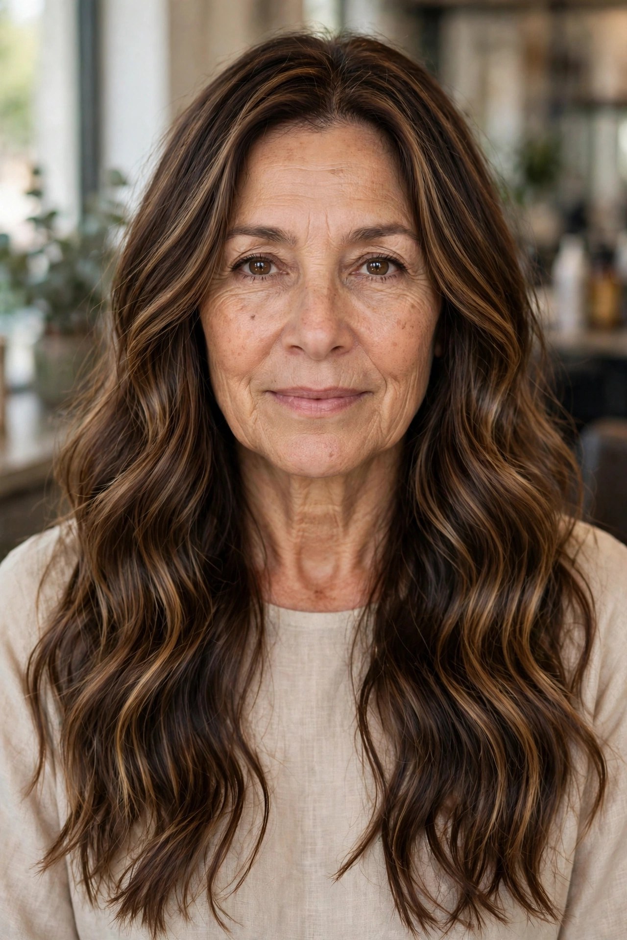 Long Balayage Waves with a Gloss Finish - long hairstyle for a woman over 50