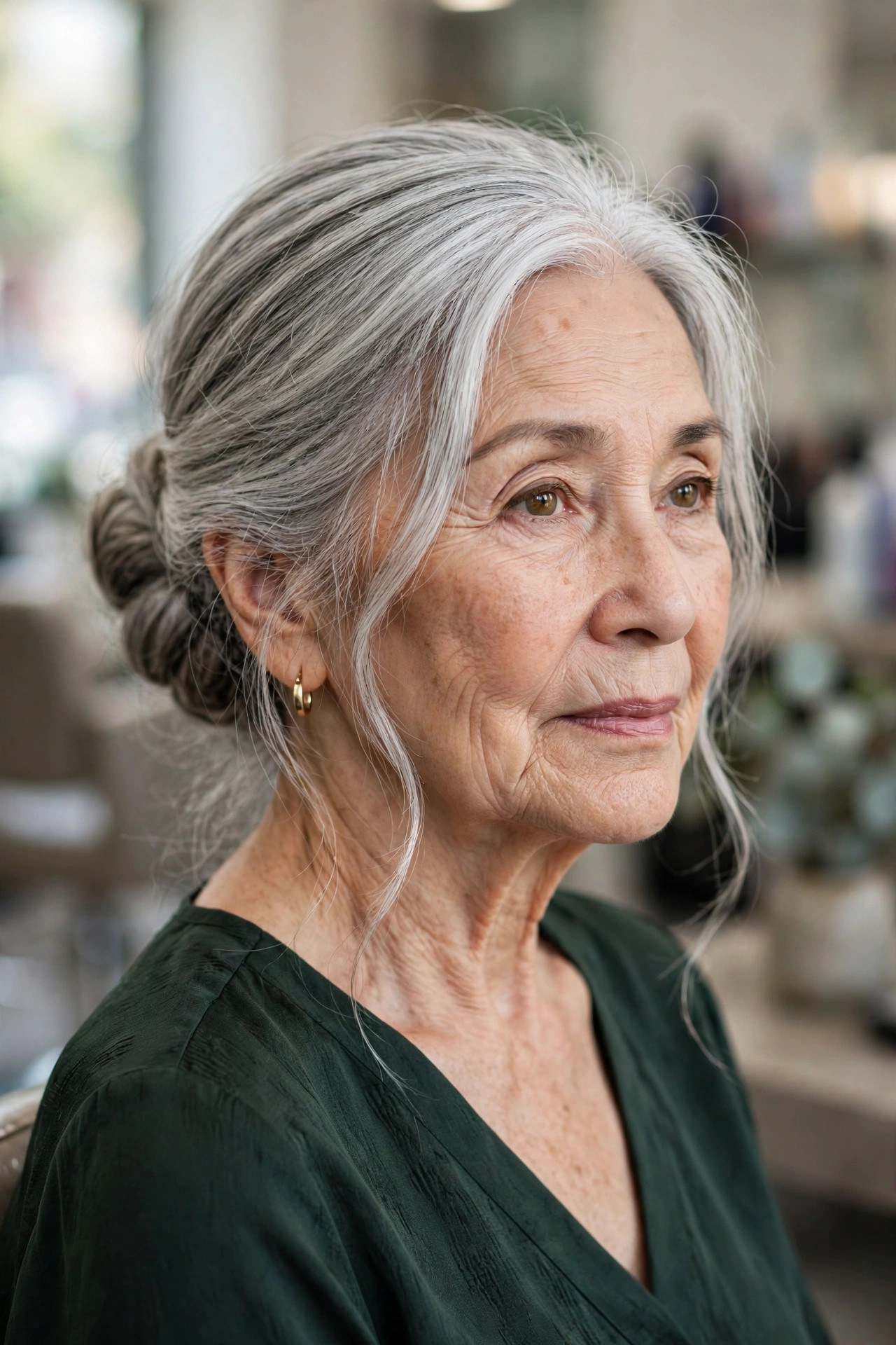 Elegant Low Bun — the Long-Hair Occasion Style - long hairstyle for woman over 60