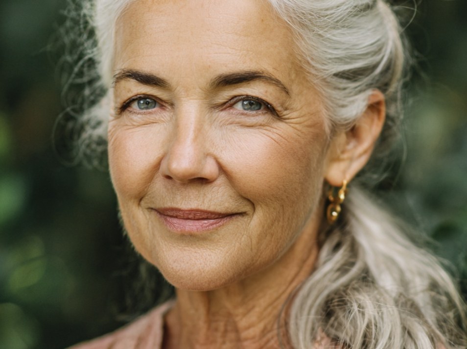 Woman over 70 with low Sleek Ponytail, Smooth and Simple — long hairstyle inspiration for women over 70