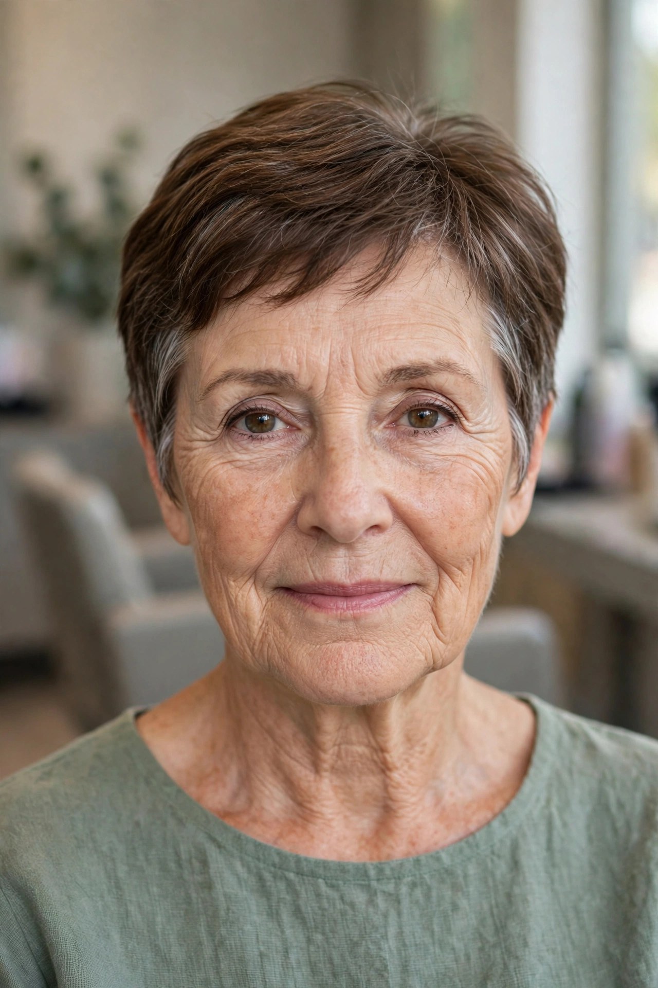 The Wash-and-Wear Classic Pixie on a woman over 50 - low maintenance hairstyle