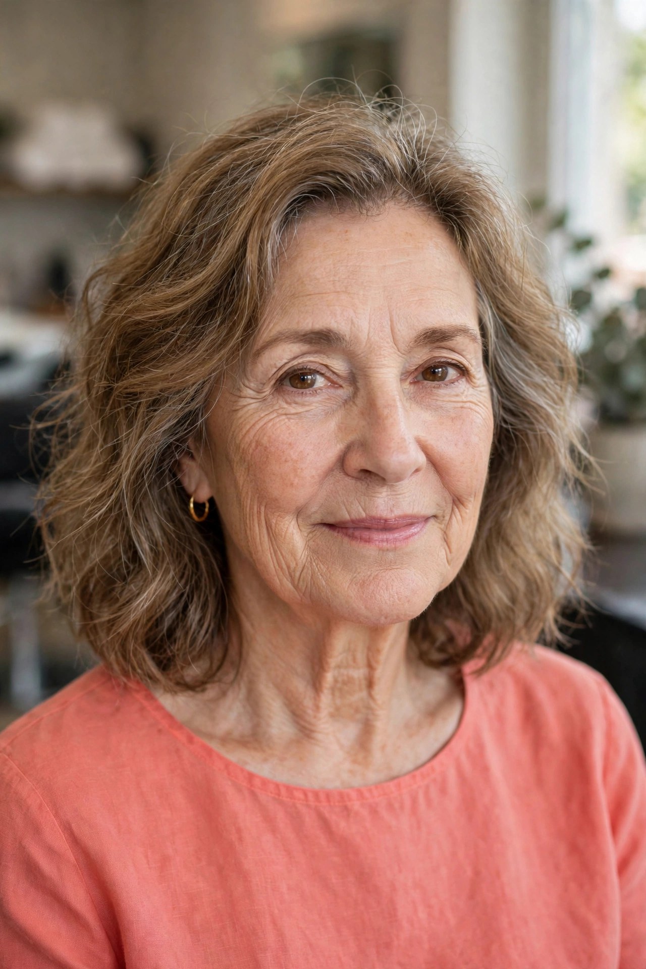 The Wavy Lob That Loves Air-Drying on a woman over 50 - low maintenance hairstyle