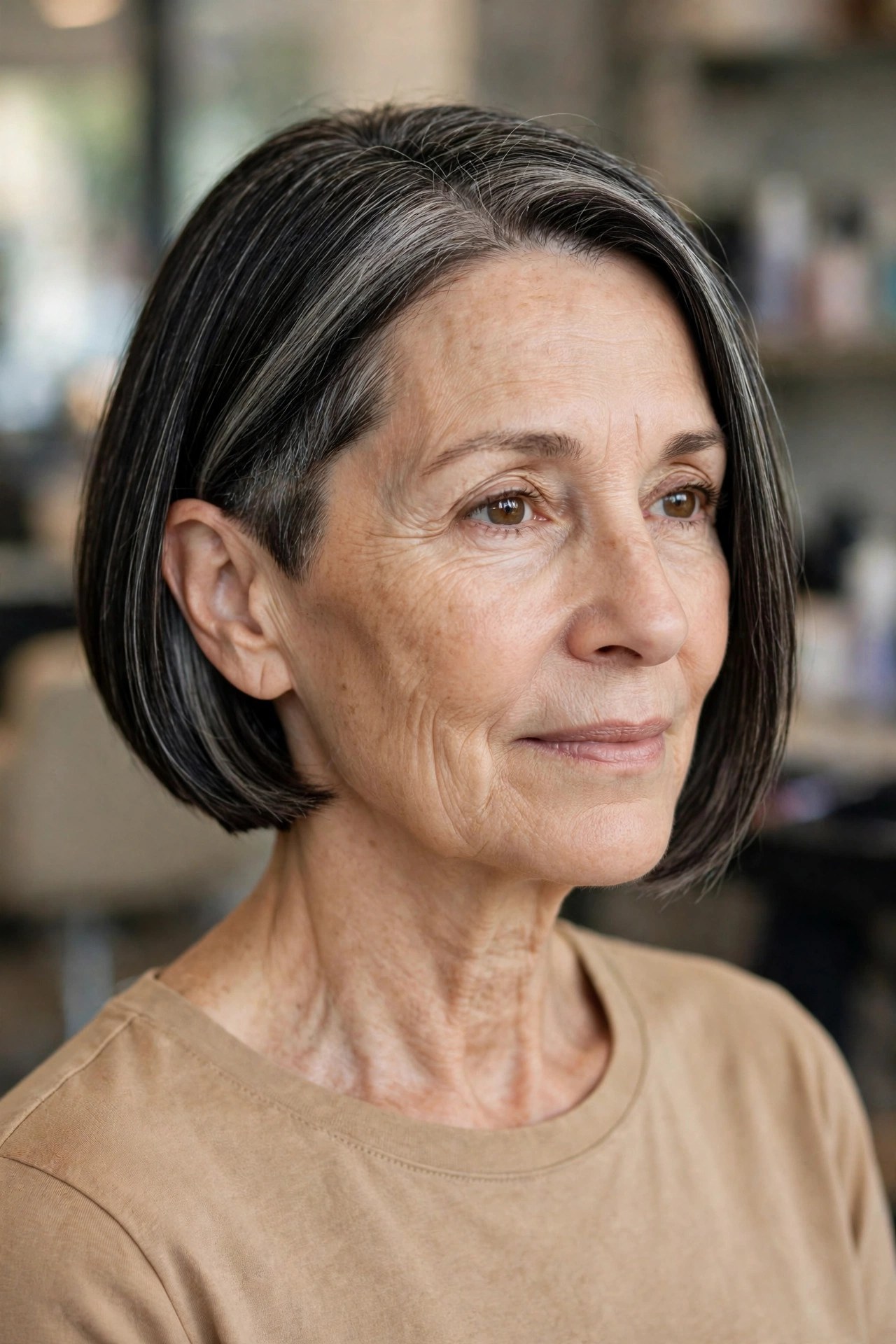 The Bob With a Discreet Undercut on a woman over 50 - low maintenance hairstyle