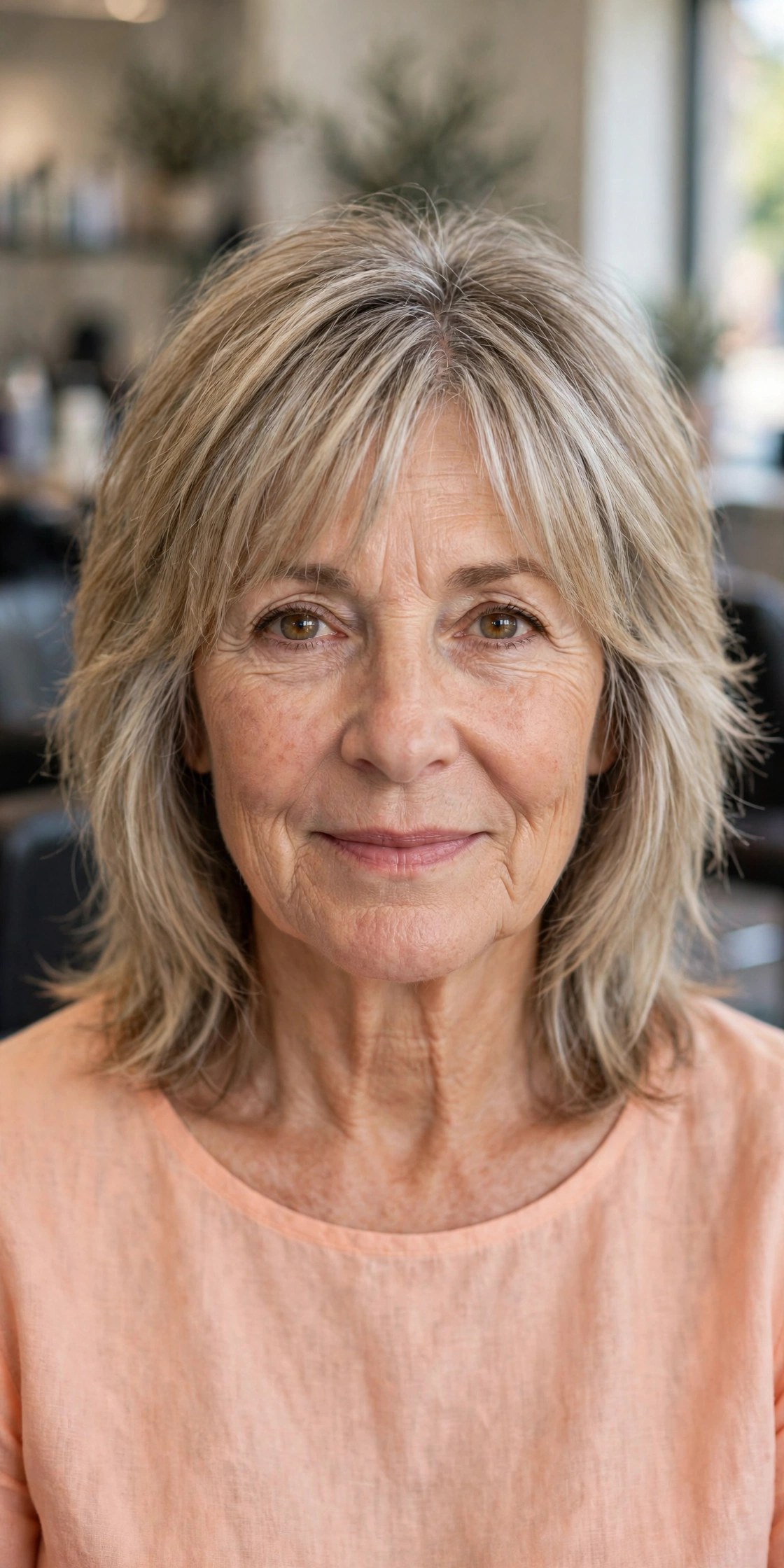 The Grown-Out Shag That Never Looks Overdue on a woman over 50 - low maintenance hairstyle