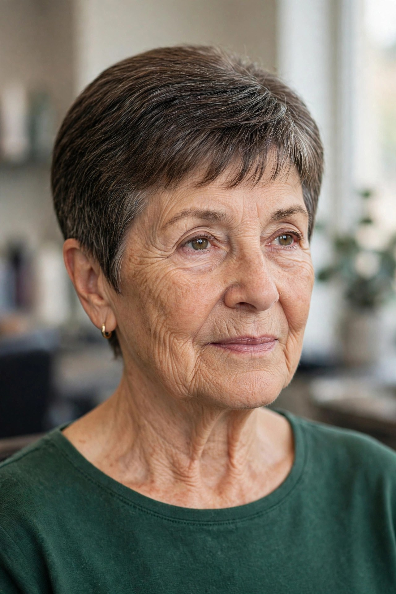 Low Tapered Cut for Thick Hair - low maintenance haircut on a woman over 60