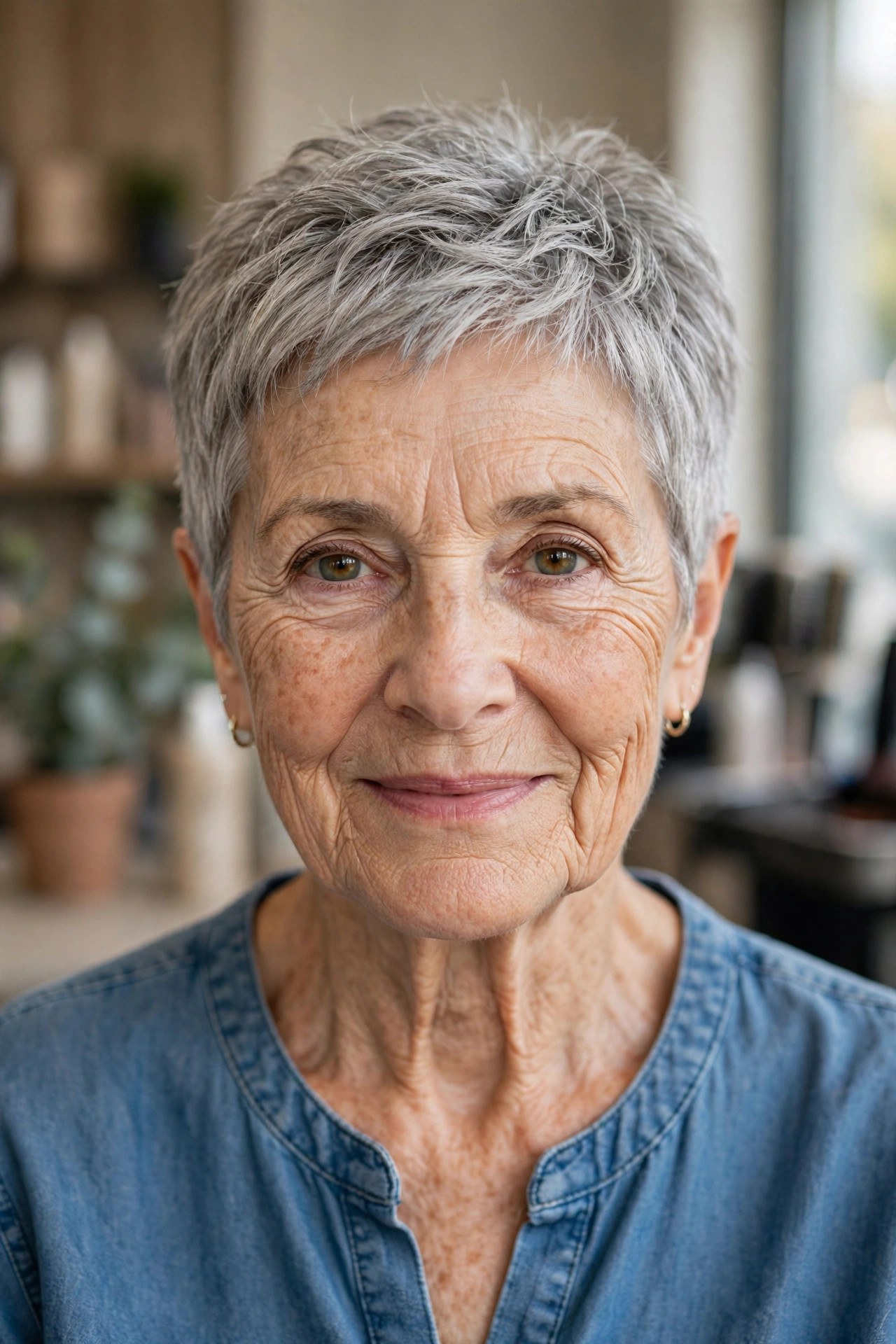 Short Textured Crop with a Finger-Finish - low maintenance haircut on a woman over 60