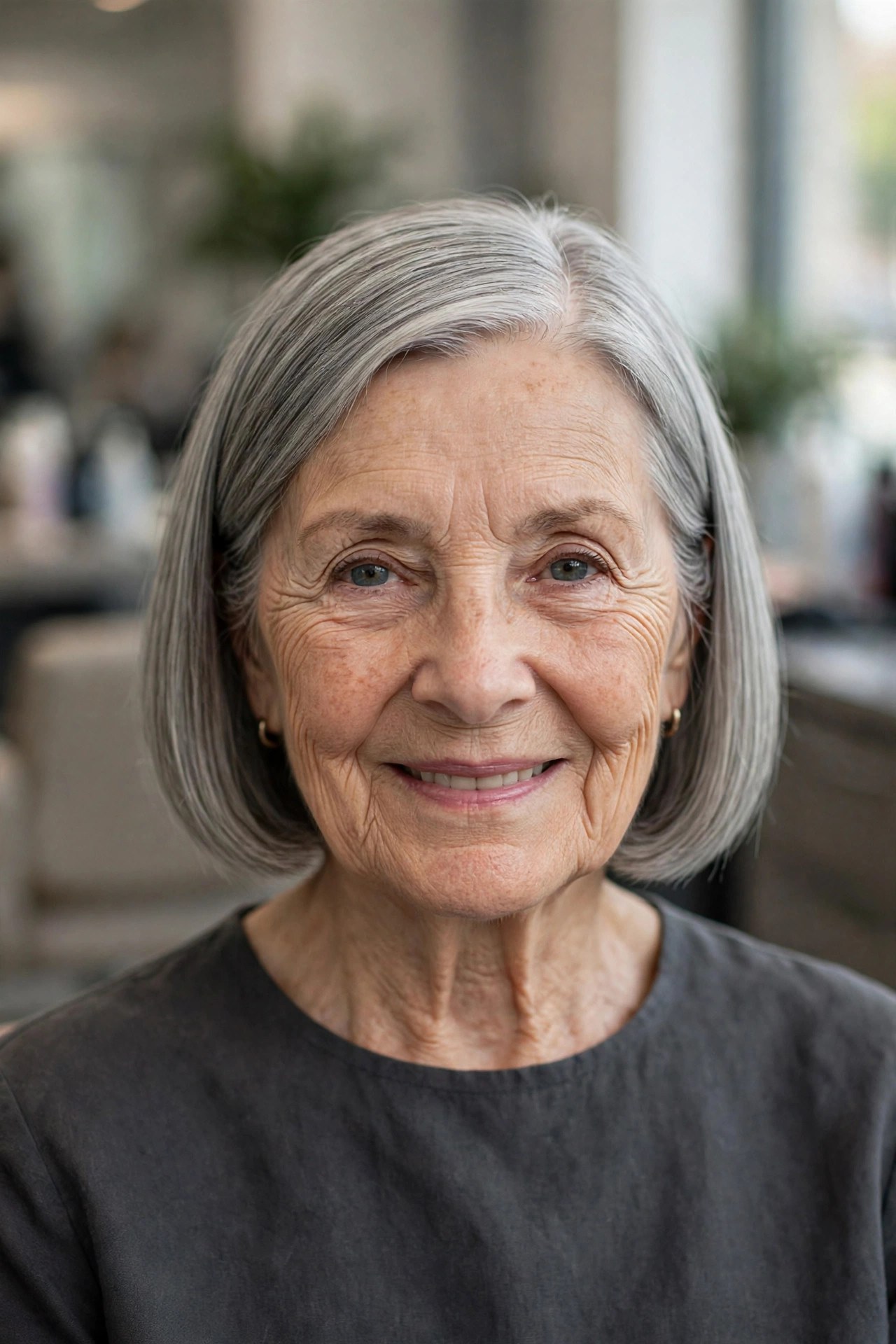 Sleek Side-Part Bob with a Tidy Perimeter - low maintenance haircut on a woman over 60
