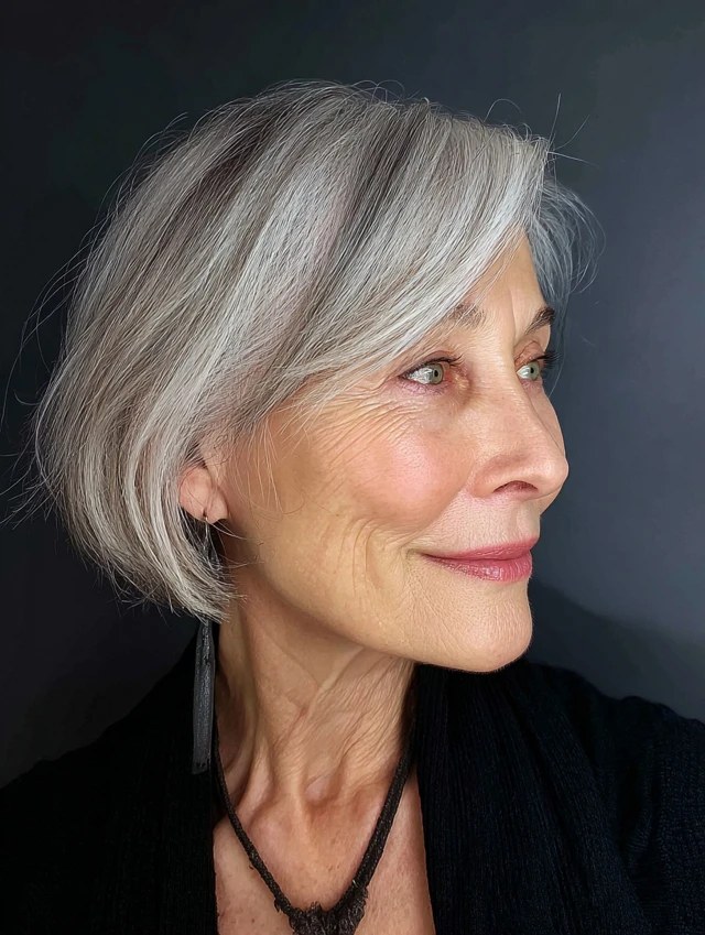 Woman over 70 with curly-topped crop that needs no curling iron — easy-care hairstyle for women over 70