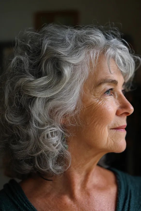 Medium layered haircut for thick hair on a woman over 70 with full dense hair - Dense Shoulder Cut With Face-Framing Layers