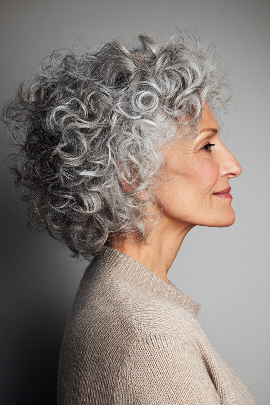 Medium layered haircut for thick hair on a woman over 70 with full dense hair - Thick Shoulder Cut With Internal Layers