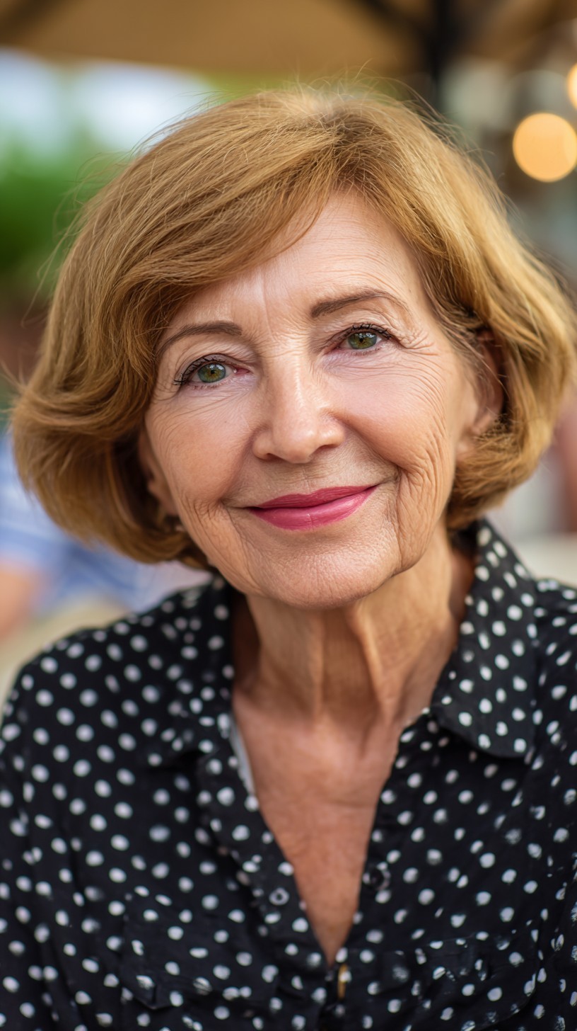 Medium length hairstyle on a woman over 70 with graceful layers - Relaxed Medium Cut That Air-Dries Gracefully