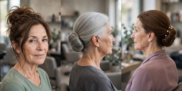 Messy Bun and Low Chignon Ideas for Women Over 50