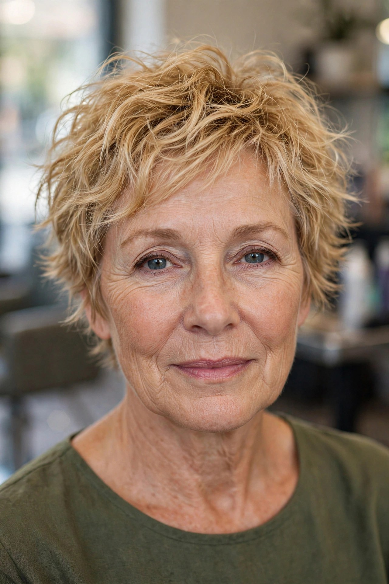 Wavy Tousled Messy Pixie - messy pixie cut for women over 50