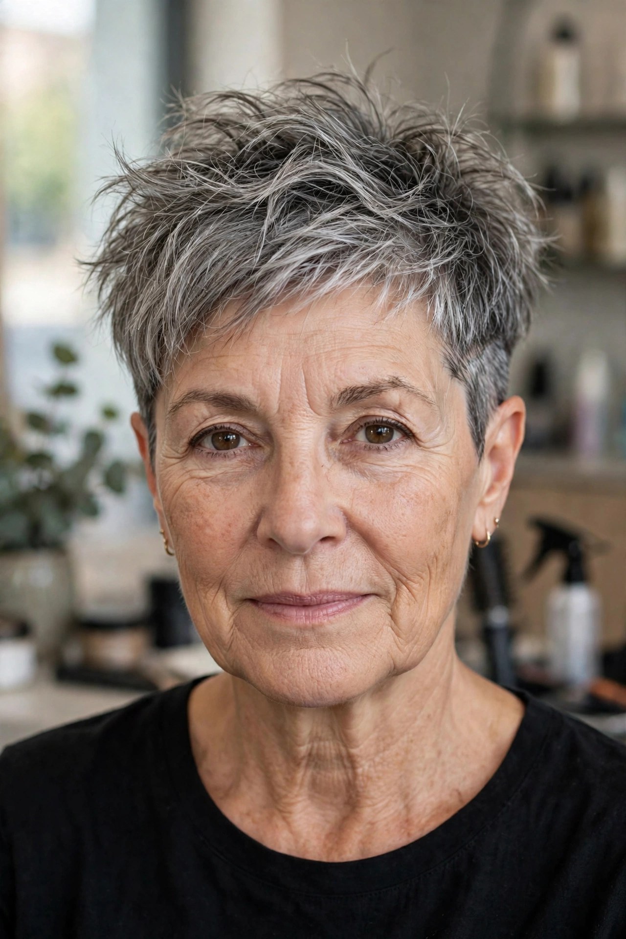 Messy Pixie with an Undercut - messy pixie cut for women over 50