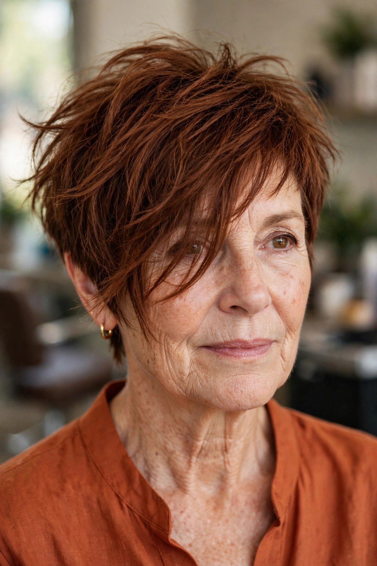 Asymmetrical Messy Pixie - messy pixie cut for women over 50