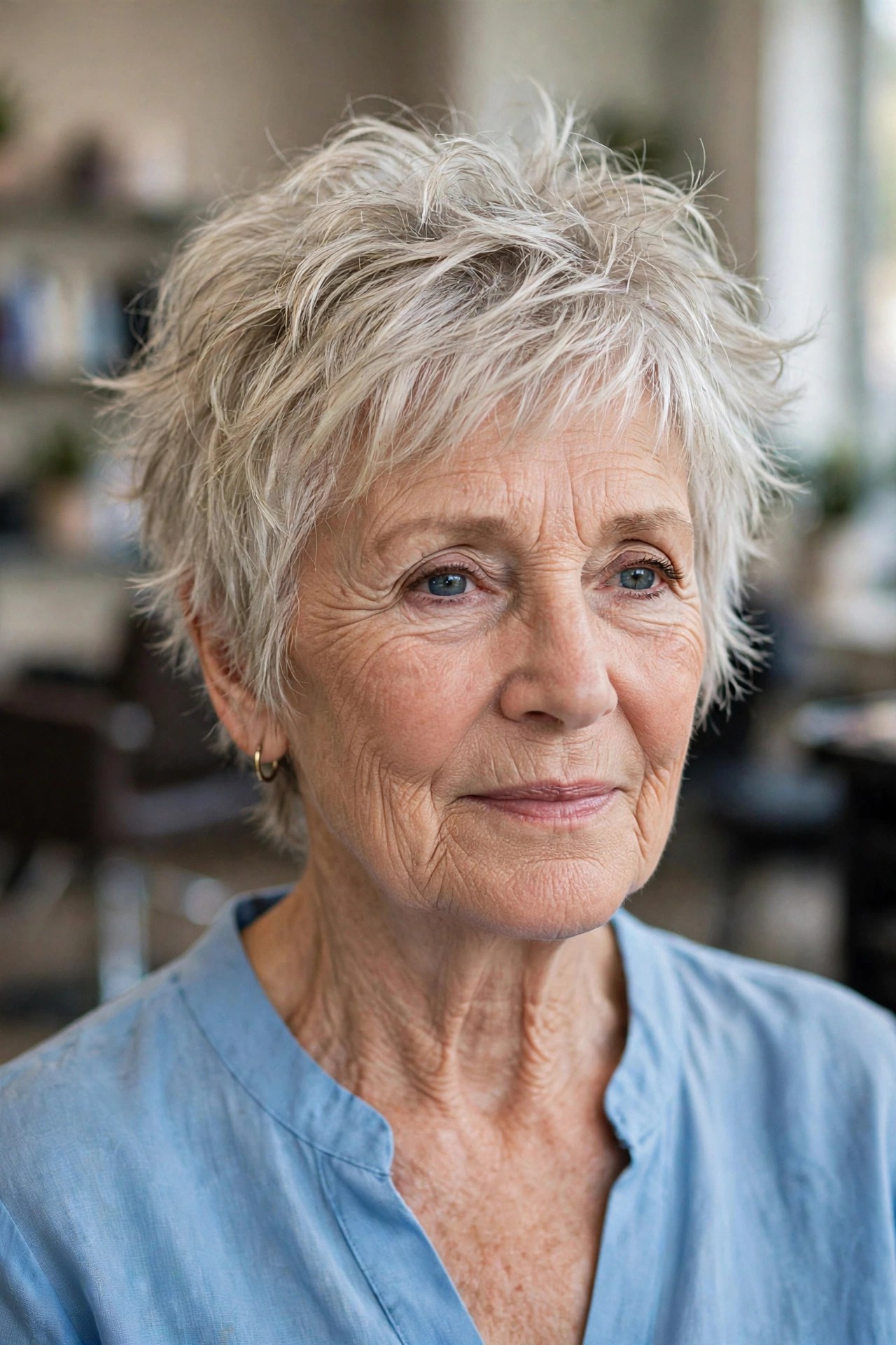 Feathered Messy Pixie - messy pixie cut for women over 50