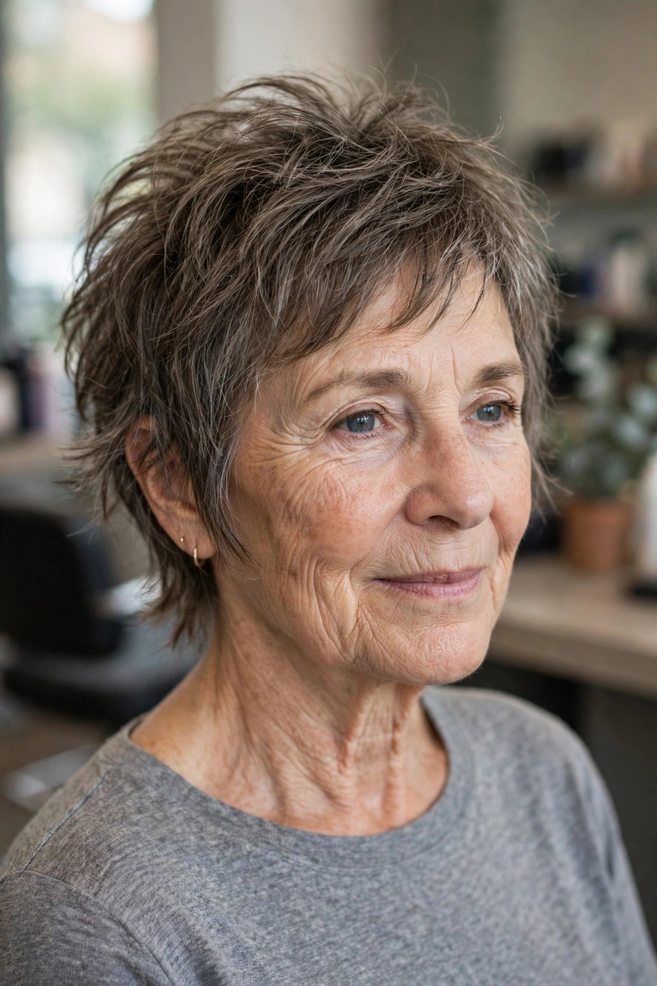 Grown-Out Messy Pixie - messy pixie cut for women over 50