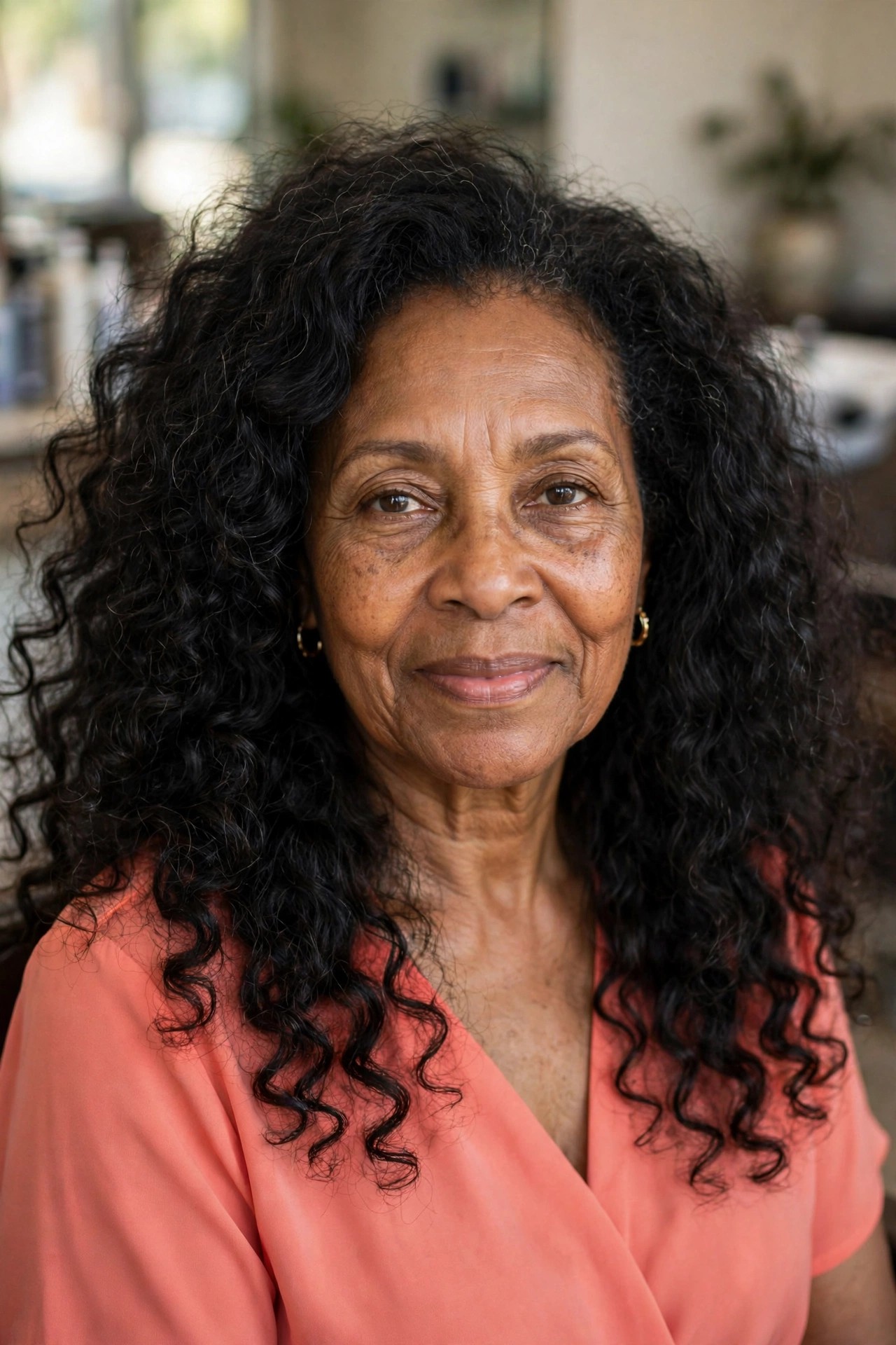 Bantu Knot-Out Curls - natural hairstyle on a Black woman over 50