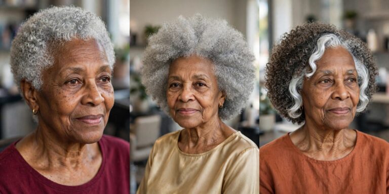 Natural Hairstyles for Black Women Over 60 With Gray Hair