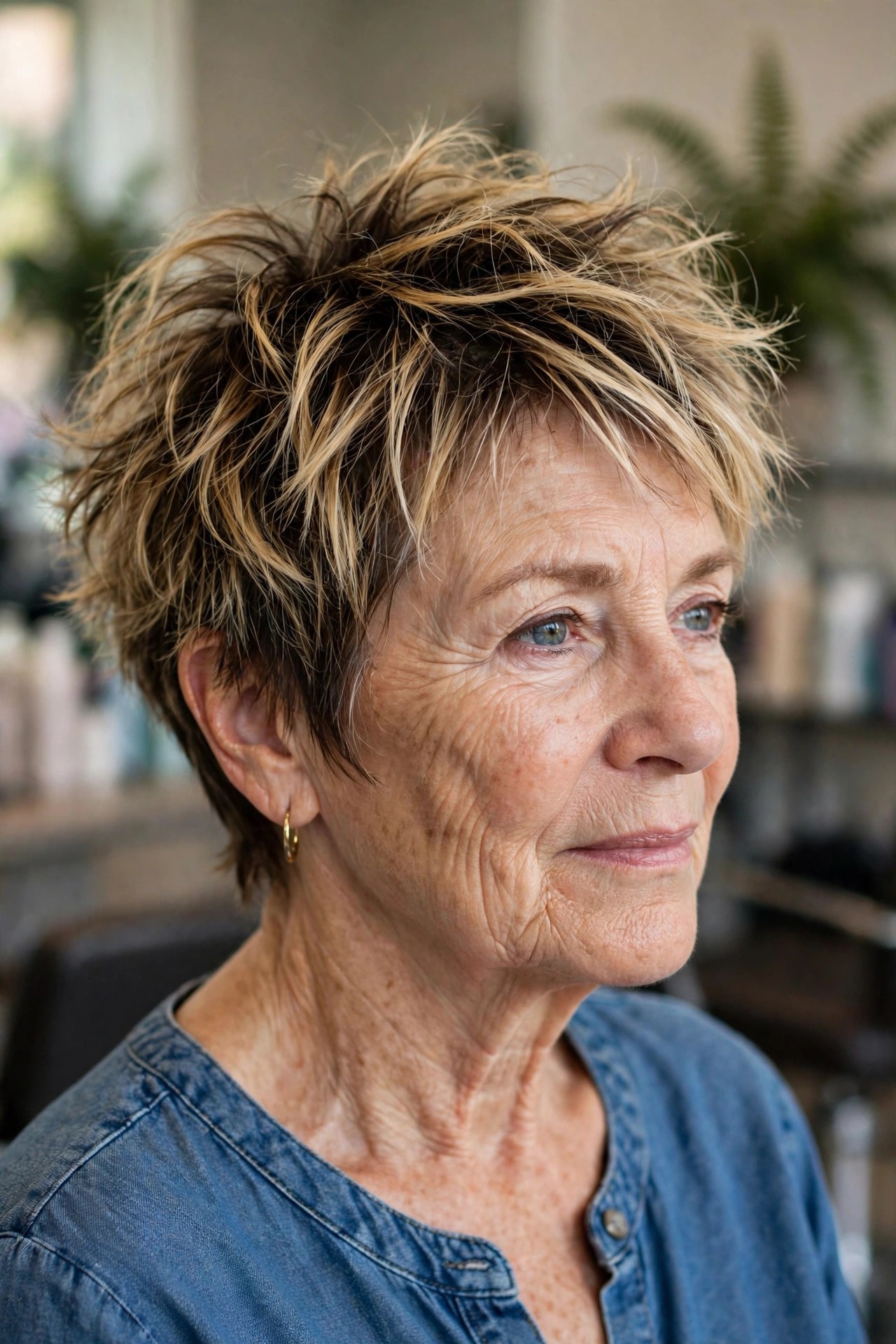 Tousled Messy Pixie - woman over 50