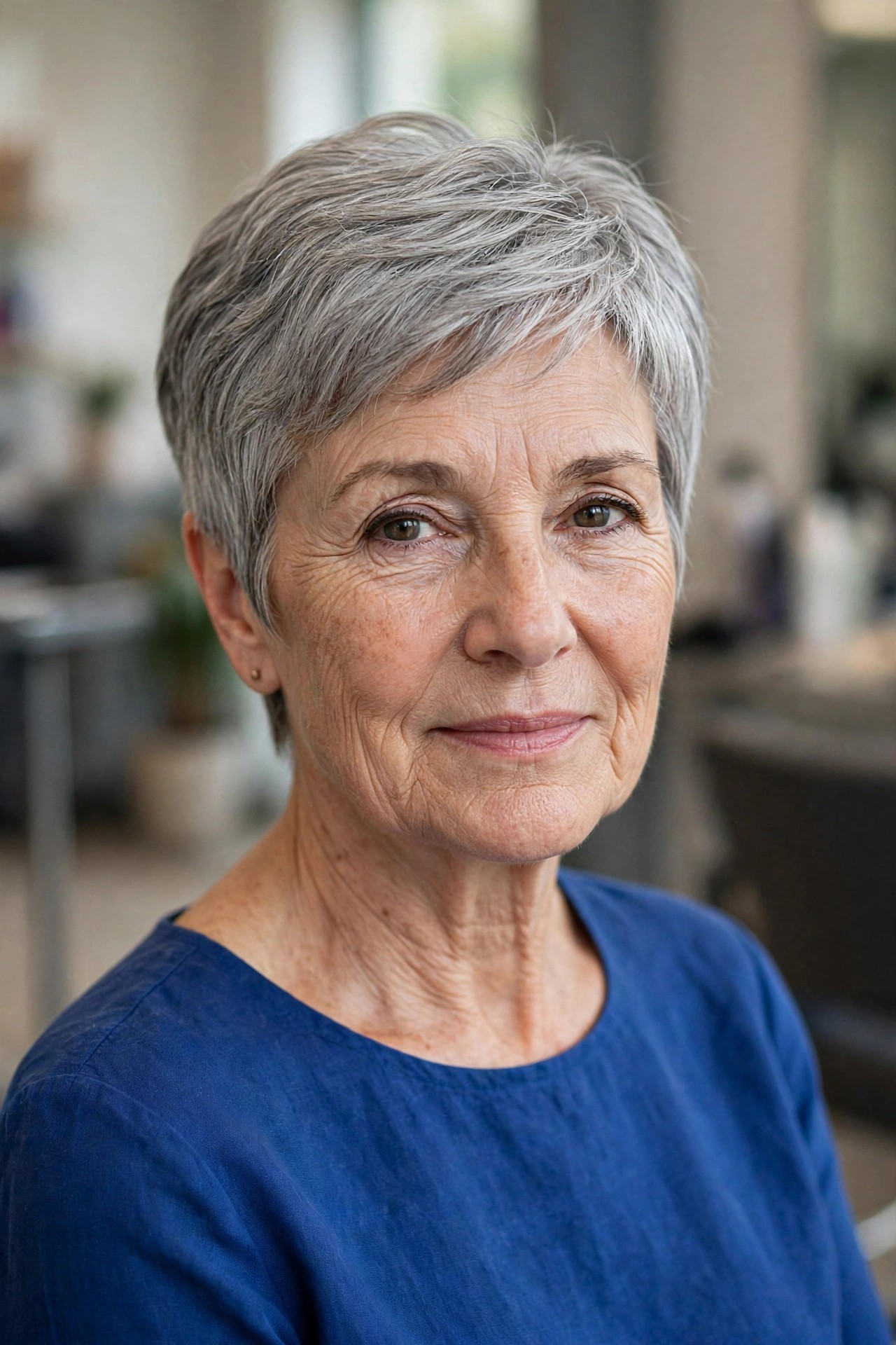 Gray Pixie with a Tapered Nape - woman over 50